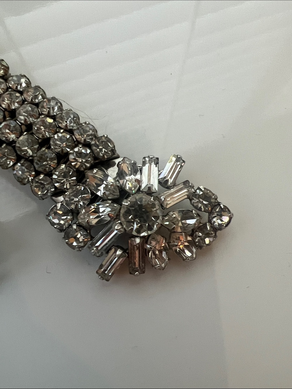 Albert Weiss Silver Crystal Multi-Row Bracelet & Choker Pair Vintage - Picture 4 of 7